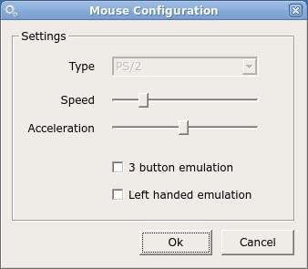 Mouse Opening the Mouse Configurations applet, currently only USB and PS2 mice are supported.