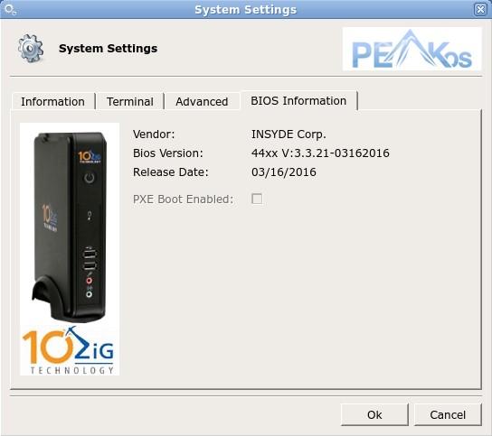 System BIOS Information Tab The BIOS information tab allows administrators to view the current BIOS information of your thin client