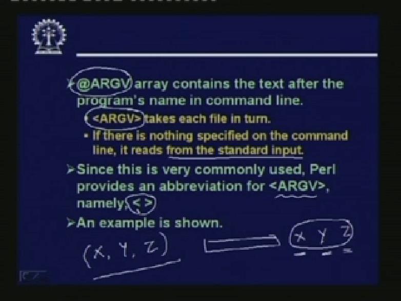 This is also the screen and ARGV as have just mentioned this represents the command line arguments. It reads the names if the files from the command line and opens them all.