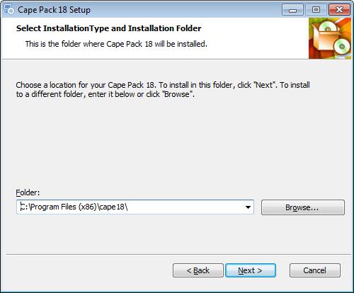 Accept the default folder or select the folder you wish to use and click on Next.