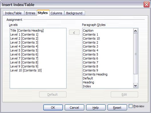 Tab parameters Clicking on the Tab stop button on the structure line brings up two controls: Fill character and Tab stop position: Fill character: select from the three options the tab leader you