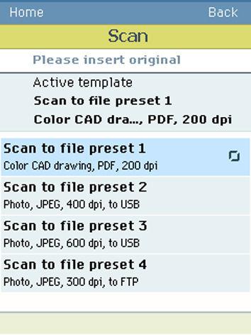 Do an extended scan job If you want to change the pre-defined settings of the selected scan template, use the confirmation button to open the scan