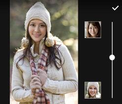 To choose another target face, just tap the thumbnail of the target person and browse to a new photo. 6. When you are satisfied with the result, tap and choose to save as a photo or video.