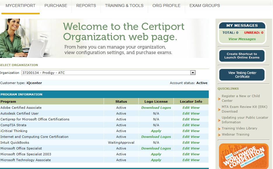 Running Office Exams v3.1 (Mar 2012) PAGE 14 2.5 Quick Links 2.5.1 Organisation Page The links at the bottom of the screen now have an added feature.