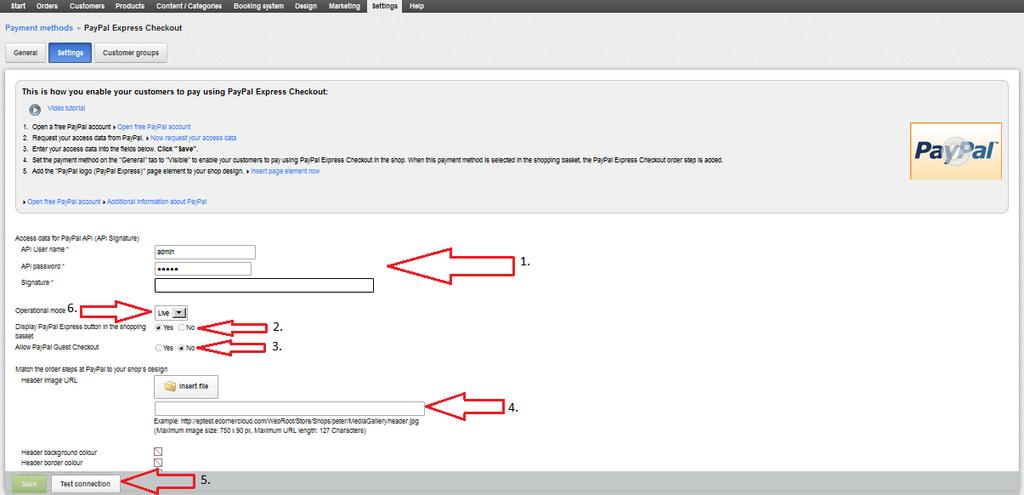 Settings Tab 1. You need to add all the correct API Signature information that you get from your PayPal account.