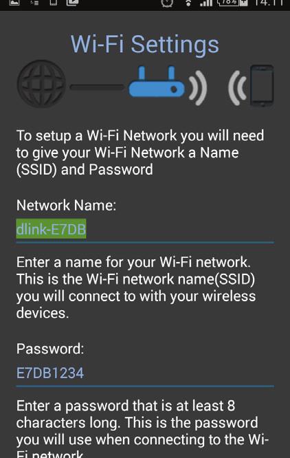 Section 3 - Getting Started Step 6 Firstly, enter a network name (SSID) of your choice, or leave it unchanged to