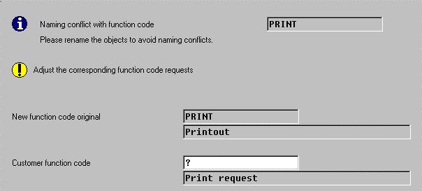SAP AG Adjustments in the Menu Painter Conflicts that arise when attributes have been altered ( for example, text changes) should be resolved using the appropriate dialog box.