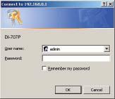 Using the Configuration Menu Whenever you want to configure your network or the DI-707P, you can access the Configuration Menu by opening the web-browser and typing in the IP Address of the DI-707P.
