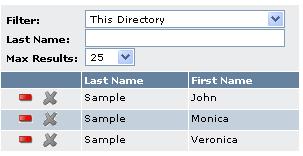 The Profile Administration screen displays profiles in the selected directory by default. To view all profiles created, All Directories may be selected in the Filter: field.