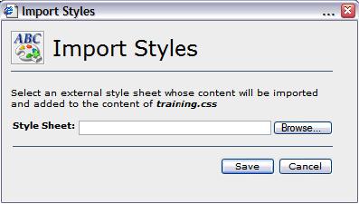 3. Click Browse. 4. Select the desired style sheet from which styles will be appended. 5. Click Save. 6. Republish the style sheet. 3.3.2 Applying CSS Styles The Profile Directory module, like most modules, applies a block of code to a page.