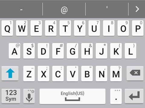 Enter Text Use the Samsung Keyboard Type your text input using a QWERTY keyboard. Predictive Text Special Keys 123 Sym Tap to insert numbers and symbols.