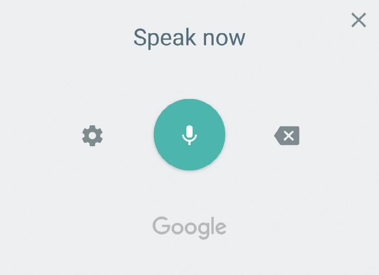 Use Google Voice Typing Instead of typing, enter text by speaking. To enable Google voice typing: 1. Tap Voice input on the Samsung keyboard.