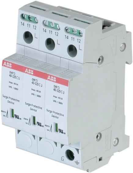 OVR SERIES SURGE PROTECTION DEVICES - PRODUCT CATALOG 2018 41 OVRT2 series OVRT2 3L Product Features Type 4 SPD, UL 1449 4th Edition for Type 2 applications Metal Oxide Varistors (MOV) technology