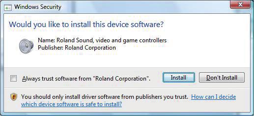 Driver installation and settings 6. The screen will indicate UA-1G Driver will be installed on your computer. Click [Next]. * If any other message appears, proceed as directed by the message. 7.