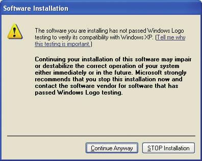 Driver installation and settings fig.xp-6e.eps 6. To begin the installation, click [Next]. If the Software Installation dialog box appears, click [Continue Anyway] to proceed with the installation.