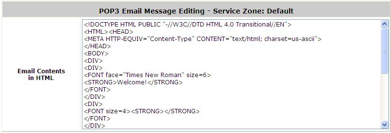 8.1.5. Mail Message Configure Mail Message, go to: System >> Service Zones.