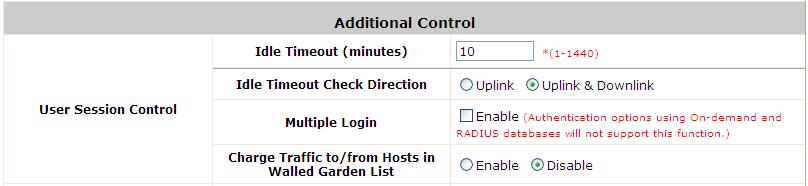 8.2.2. Idle Timer Configure Idle Timer; go to: Users >> Additional Control.