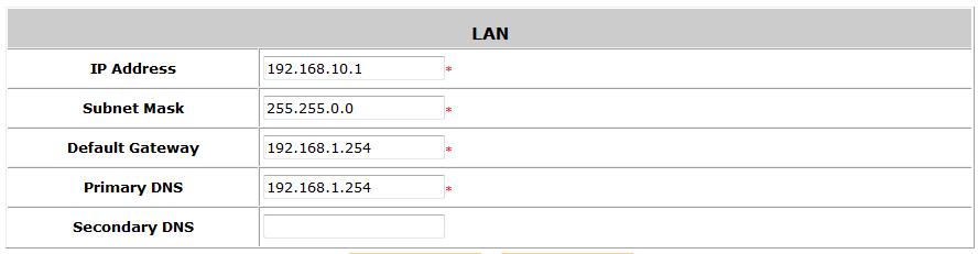General Setting: Click the link to enter the General Setting interface. Firmware information also can be observed here. LAN Setting: Click the link to enter the LAN Setting interface.