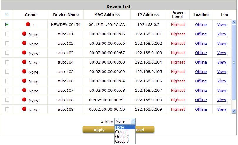 Before setup the AP Load Balancing, you must discovery the APs and apply template first. Note: For more detail of AP Management, please refer to the section of Managing Wireless Network.