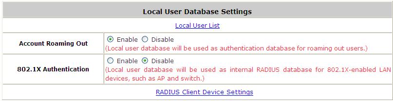 17.3. Account Roaming Out Configure Notification; go to: Users >> Authentication >> Local >> Configure.