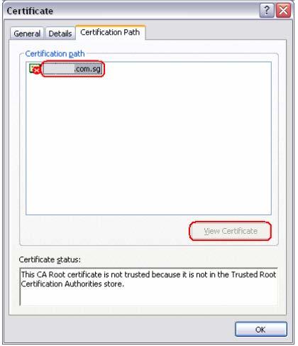 (4) Select root certification, and then click