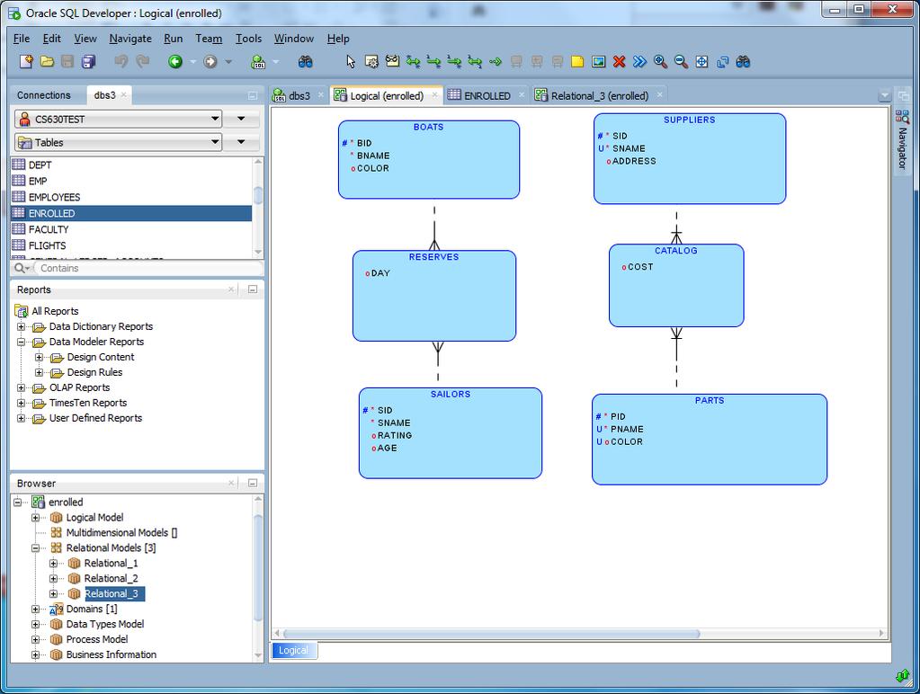 Oracle SQL Developer Diagrams: ER Model in