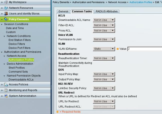 VLAN2 is the authorization profile which returns RADIUS attributes that