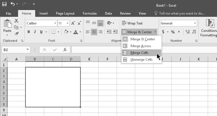 Chapter 1: Introducing Excel the Ribbon work just as you would expect them to. You ll find several different styles of commands on the Ribbon: Simple buttons: Click the button, and it does its thing.