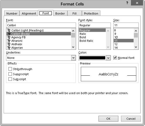 Chapter 1: Introducing Excel FIGURE 1.12 Use the dialog box tabs to select different functional areas of the dialog box.