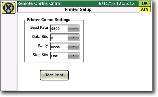 SmartProcess Oil & Gas Application Suite August 2016 Ticket printer port communication configuration with test print button