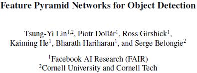 Feature Pyramid Networks for Object