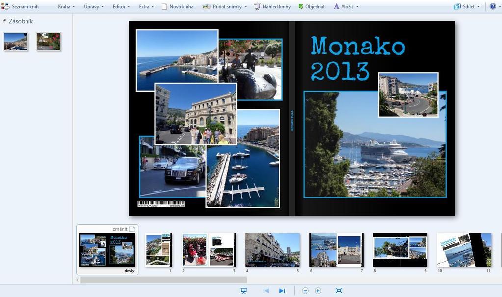 UTB ve Zlíně, Fakulta aplikované informatiky 36 4.4 Fotokniha od spoločnosti Bontia Prostredie v programe Bontia Studio pripomína vzhľad prehliadača fotiek vo Windows 7 (Obrázok 21).