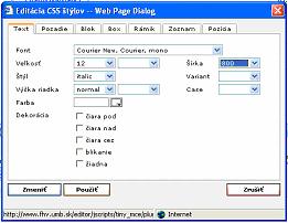 CMS Content Management System Poznámky a Obrázok 9 Editácia štýlov, a Text, b Pozadie b Obrázok 10 Vzhľad systému pre tvorbu webových stránok Vkladanie obrázkov