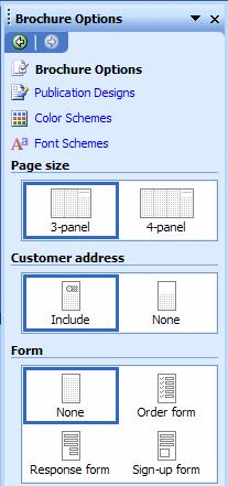 Now we ll click-on the last choice in the Task Pane Font Schemes. As with the flyer, you have a choice of fonts for your brochure.