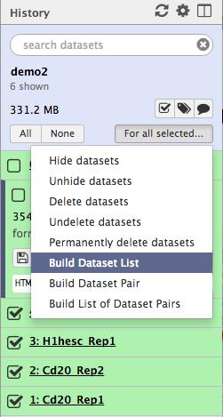 Create Datasets Collection for Multiple Step Analysis Build