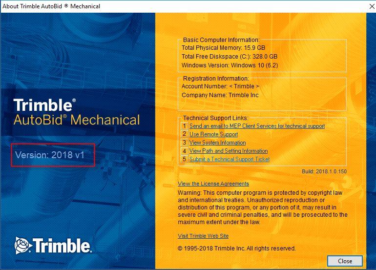 AutoBid Mechanical version verification 1. Open the AutoBid Mechanical application currently installed 2.