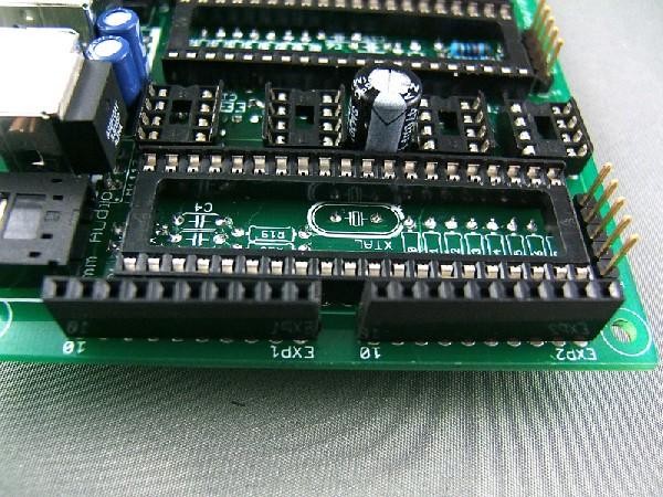 EXP1 & EXP2 install on the top of the board, solder the tails on the