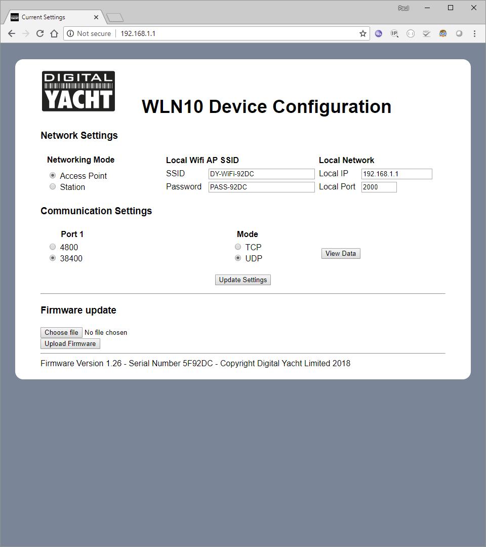 New Smart web interface The new WLN10SM has a web interface for setup and initial programming: