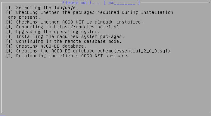 SATEL ACCO NET 37 4. When the list of ACCO NET system components to be downloaded and installed at this stage of installation is displayed, select OK and press ENTER. 5.