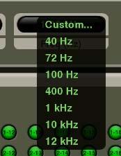 Choose the a tone from the factory presets. Frequency Adjust the frequency by clicking in the text field.