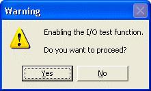9 Test function 3. Click [Yes]. You can monitor the ON/OFF state of the input signals under INPUT.