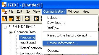 10 Other functions 10.2 Checking product information 1. Click [Device Information] from the [Communication] menu. 2. Click [Check].