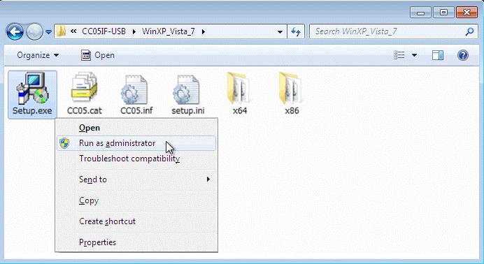 3 Installation and uninstallation 4. Open the "WinXP_vista_7" folder. 5. Start Setup.exe.