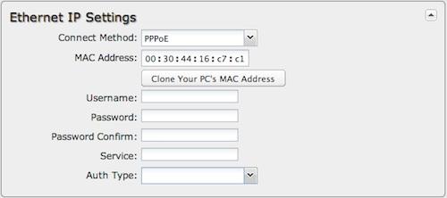 PPPoE should be configured with the username, password, and other settings provided by your ISP.