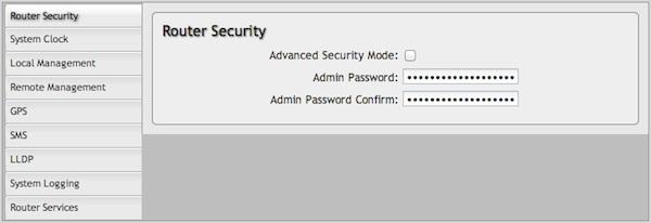 Router Security Advanced Security Mode Select to enable the following additional security features and options: TACACS+ and RADIUS server authentication options Option for multiple users Increase