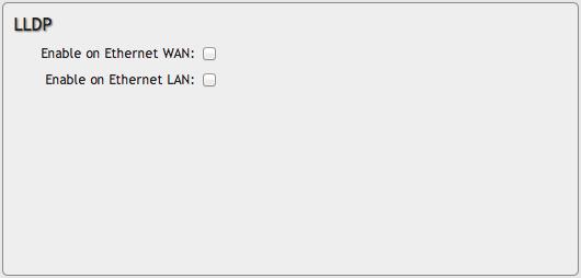 Enable LLDP for Ethernet on the WAN and/or LAN. System Logging Logging Level: Setting the log level controls which messages are stored or filtered out.