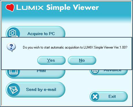 Using Simple Viewer Using Simple Viewer Transferring pictures to the PC ( Acquire to PC) To start Simple Viewer after the initial setup and installation, double-click the