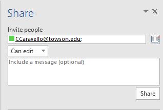In the text box beneath Invite people type the names or email addresses of the people with whom you would