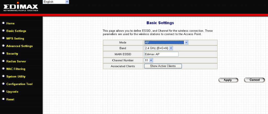 2-4 Select an Operating Mode for Wireless Access Point This access point can be operated in different modes; you can click Basic Setting on the left of web management interface to select an operating