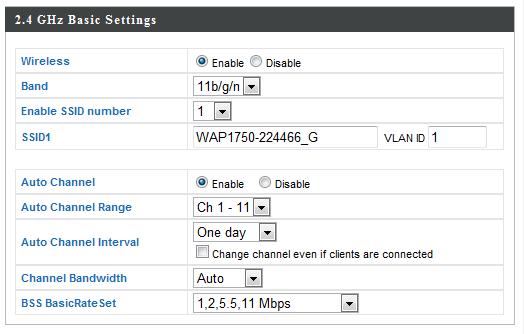 3. To change the SSID of your access point s 2.4GHz wireless network(s), go to Wireless Setting > 2.4GHz 11bgn > Basic. Enter the new SSID for your 2.